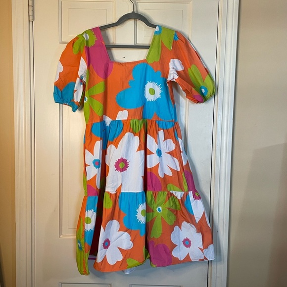 Maude Vivante Floral Aria Dress Tiered Ruffle Short Sleeve Colorful Small NWT - Picture 5 of 7